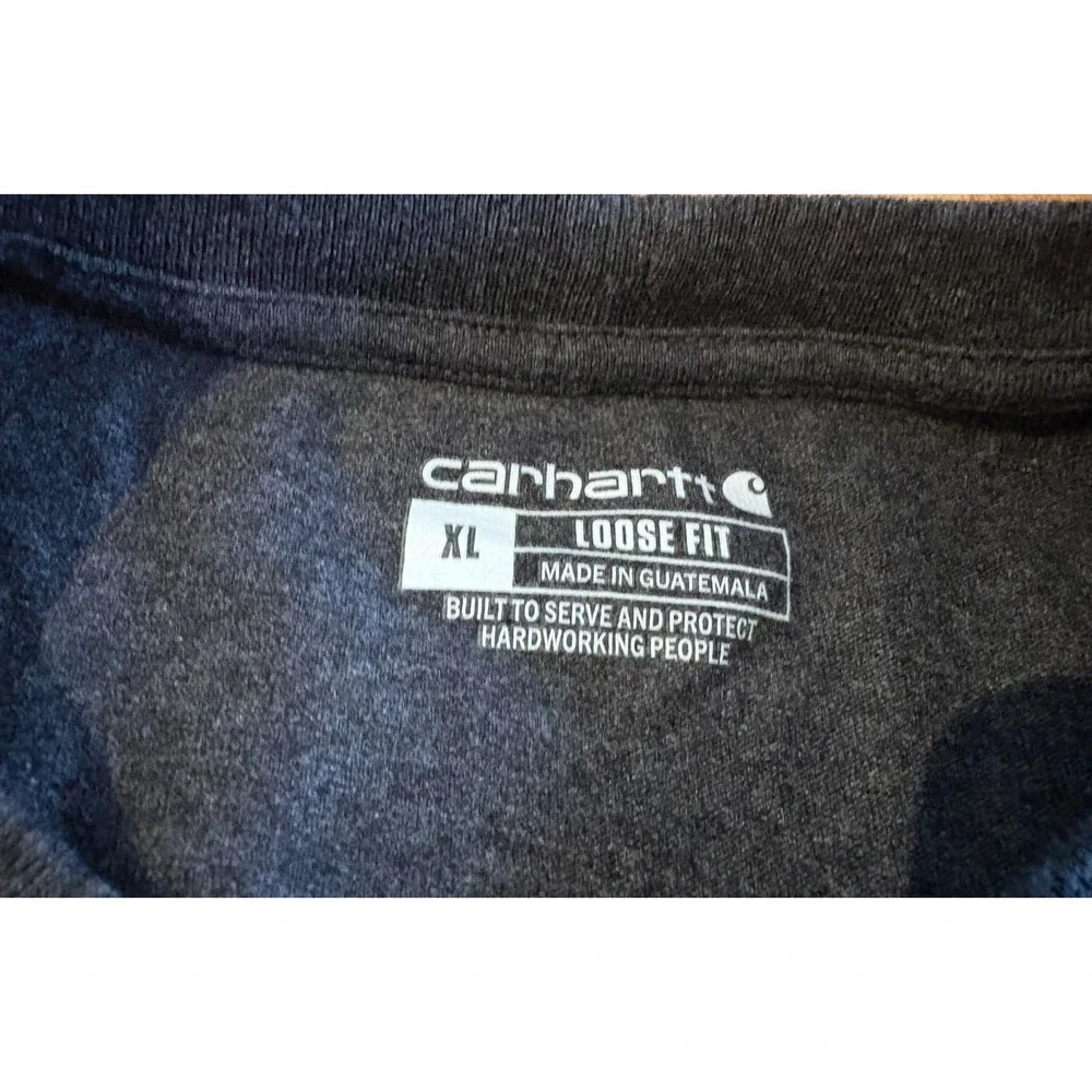 CARHARTT Shirt Mens XL loose Fit Short Sleeve Tee Crew Neck Work Cotton Blend - Picture 7 of 9
